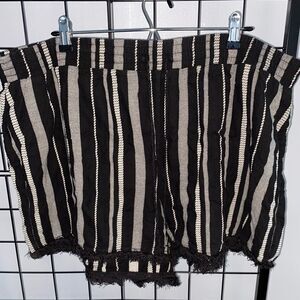 Lane Bryant plus sized striped black shorts EUC